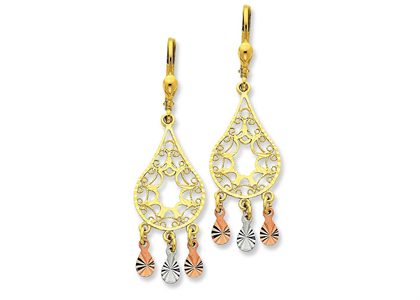 3 Tone Plated | Chandelier Earrings